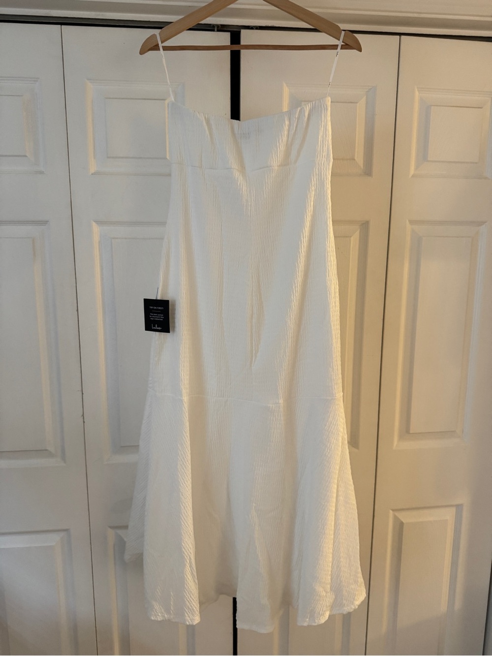 Lulu's Cream Textured Midi Dress